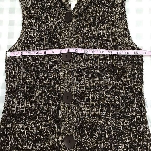 JONES New York Sport Petite wool cotton blend vest cardigan Neutral tone… - Picture 6 of 9